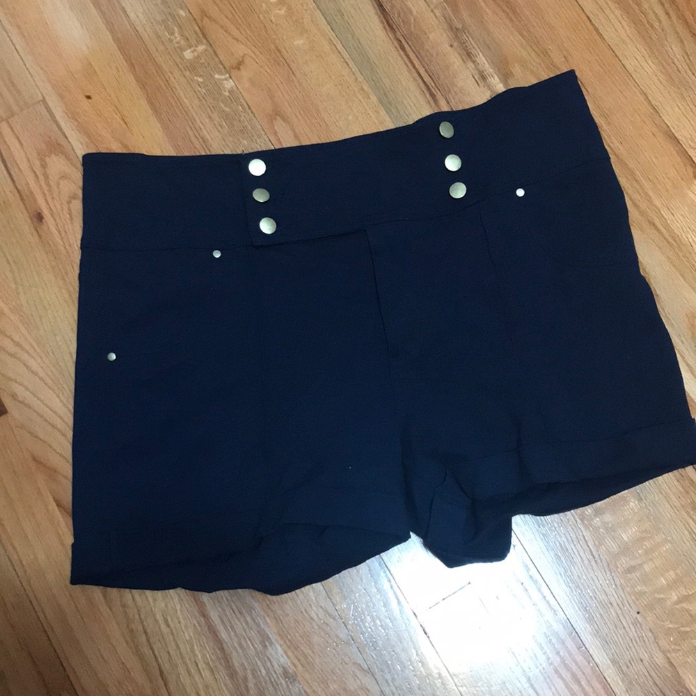 Dark Blue High Waisted Shorts